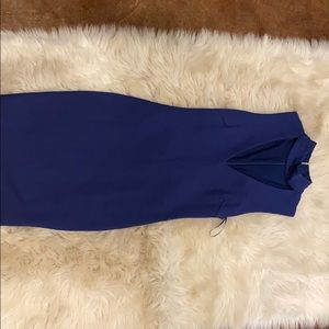 Guess blue body con dress with high neck & cutout